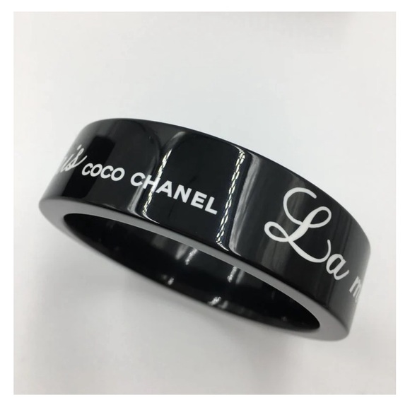 CHANEL coco resin black bracelet vintage w/ box - Picture 1 of 7